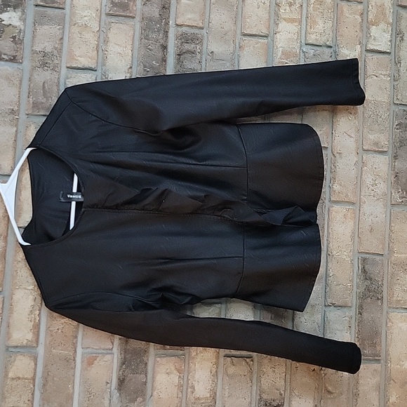 Venti6 Faux Leather Peplum Jacket Size Small - Picture 2 of 6